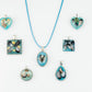 Sea blue beach treasure pendants.