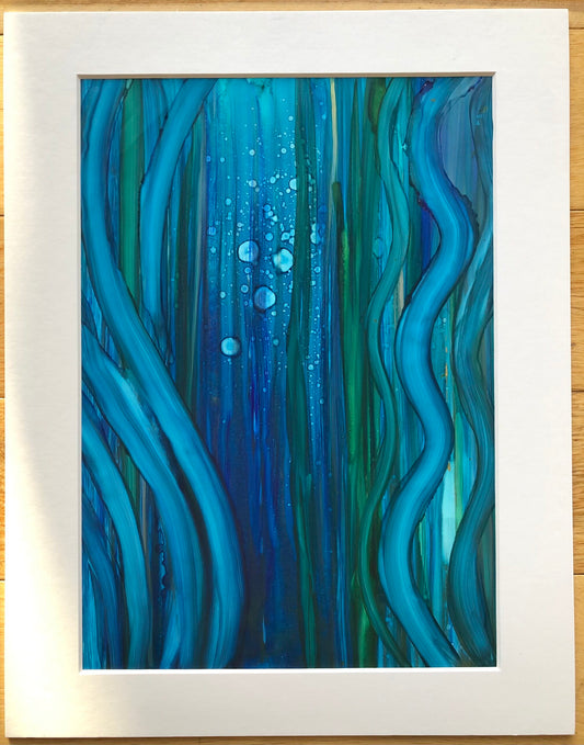 Underwater Inspired Original Alcohol Ink Painting