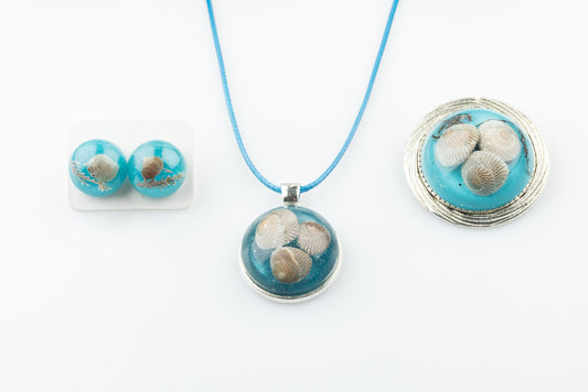 Sea Blue Resin Jewellery Gift Set