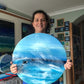 Resin Art Seascape Killer Whales | Circle 50cm
