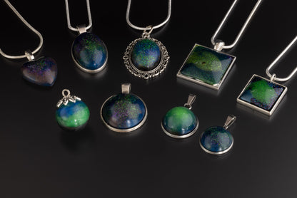 Signature Aurora borealis Resin Pendants