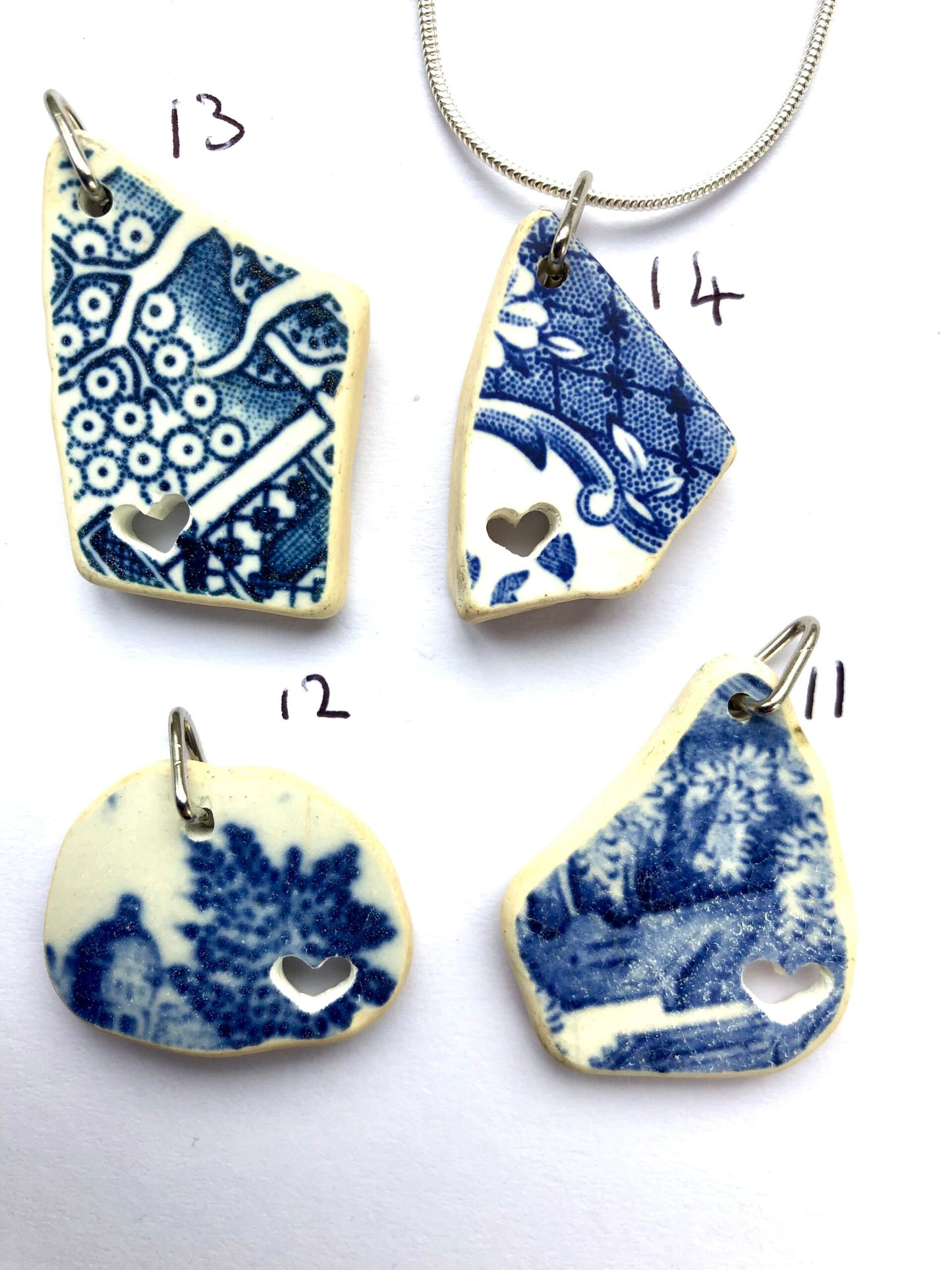 Sea Pottery Blue Pendants