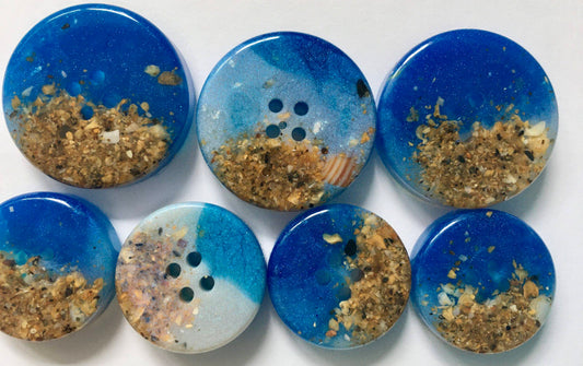 Bains Beach Resin Buttons, Shetland TV Series Inspired