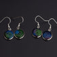 Aurora Borealis Button Dangly Resin Earrings