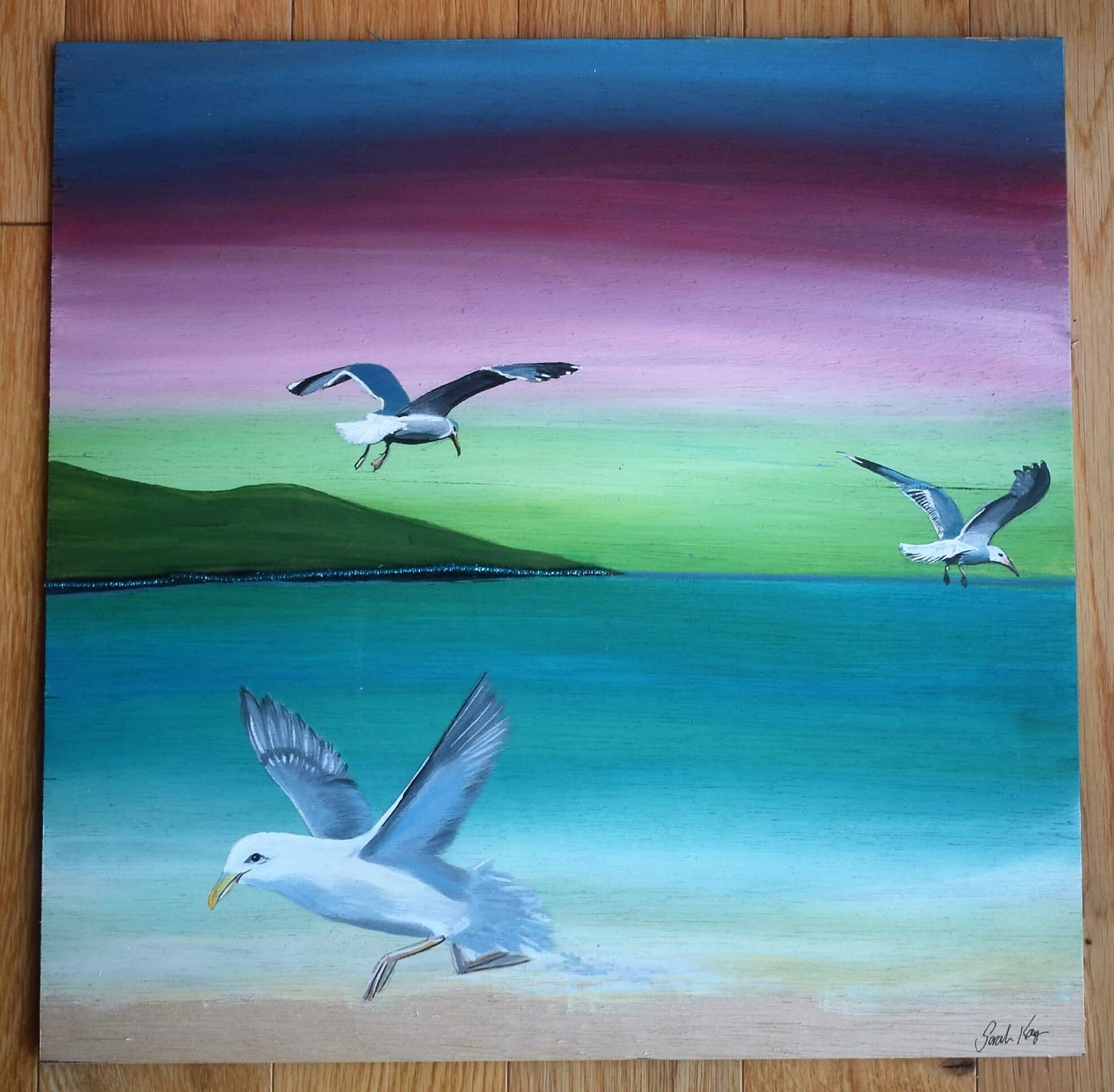 Shetland Sea Birds Acrylic Painting