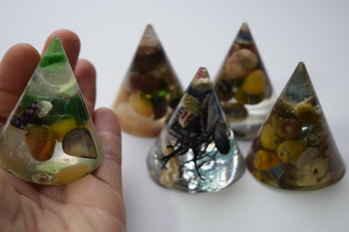Beach Treasure Resin Cones | Various Sizes