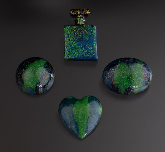 Aurora Borealis Chunky Resin Brooch