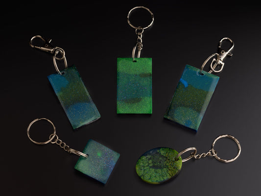 Aurora Borealis Glow In The Dark Resin Keyring