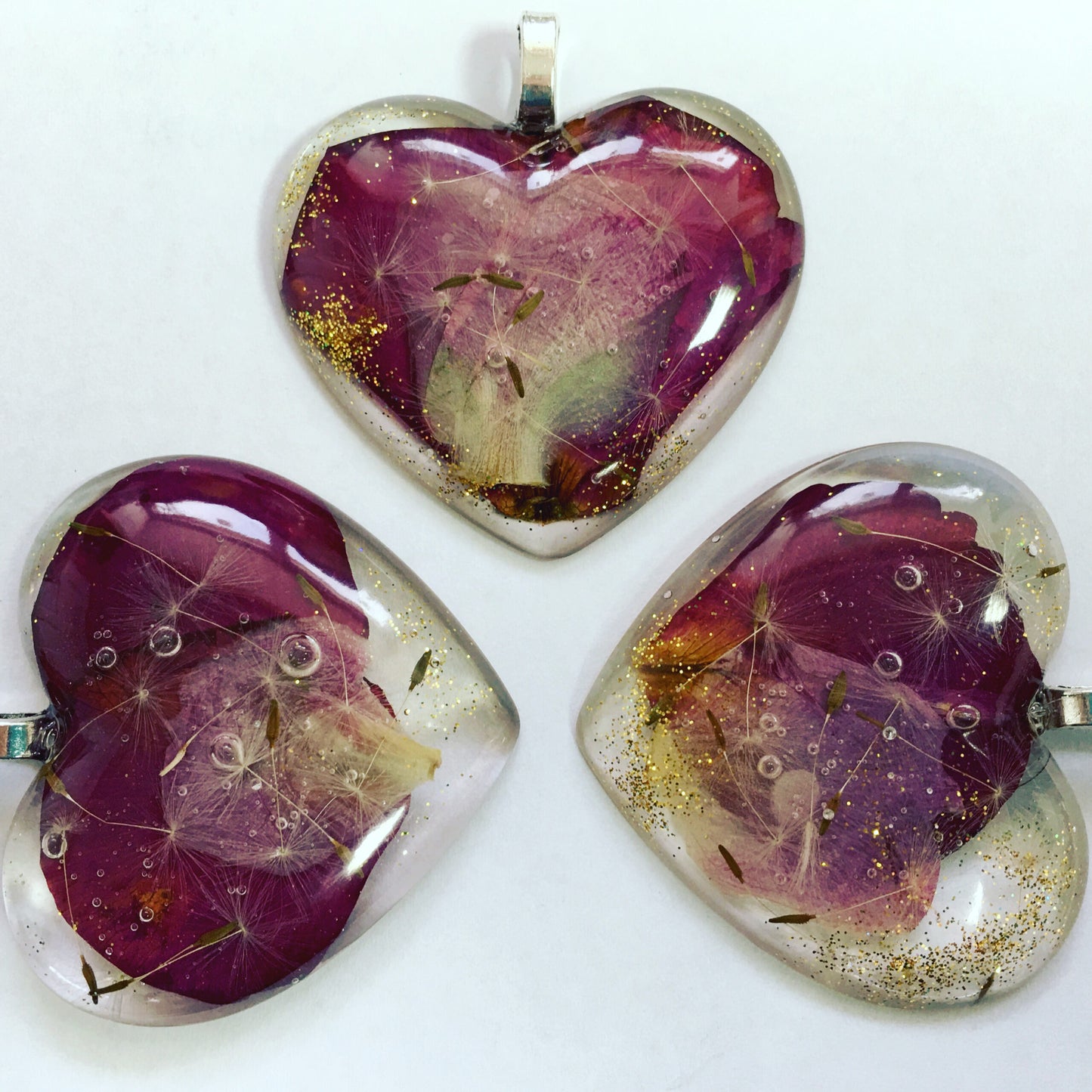 Rose Petals & Lucky Dandelion Wishes Resin Hanging