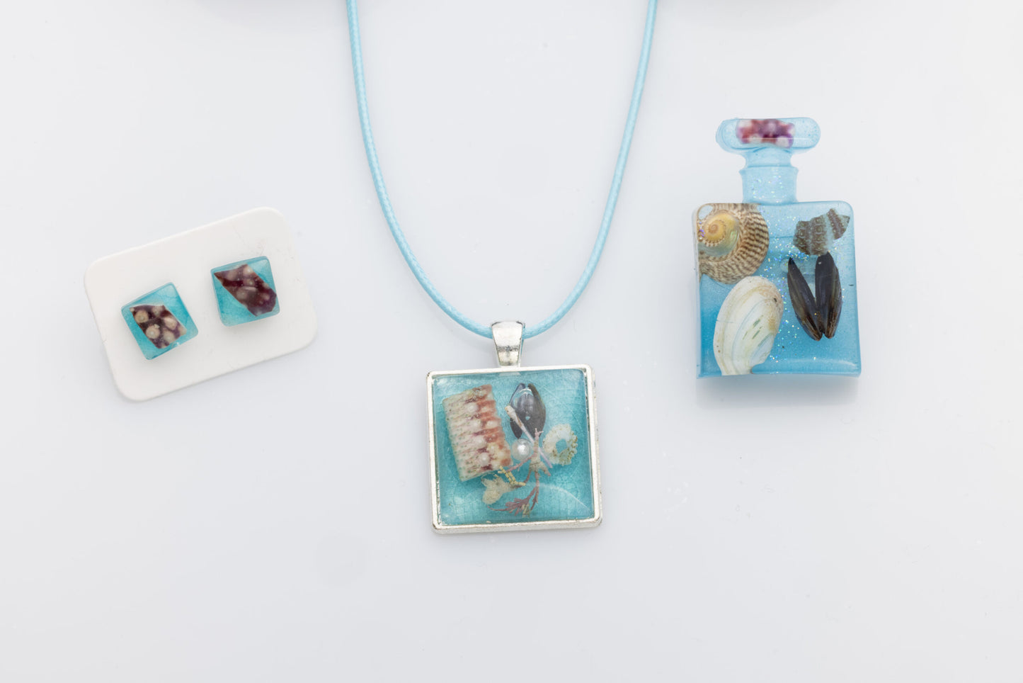 Sea Blue Resin Jewellery Gift Set